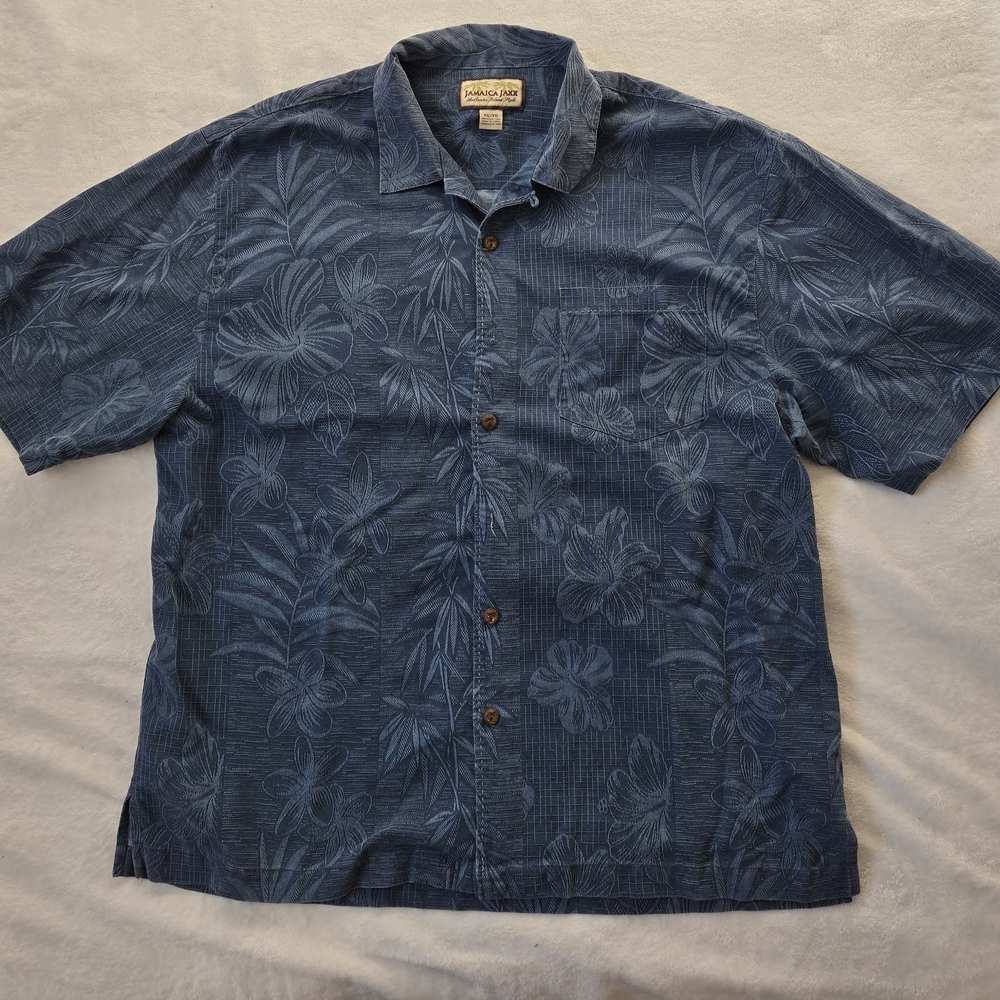 Jamaica Jaxx Blue Tropical Print Shirt
